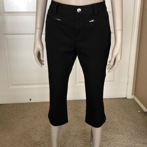 Lauren Black Cotton Capris with Stretch